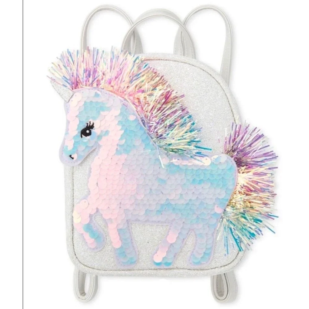 Children’s Place Flip Sequin Unicorn Mini Backpack New
